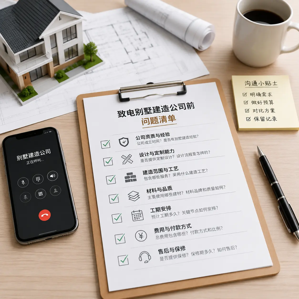 在湖南拨打别墅建造公司电话前的准备工作